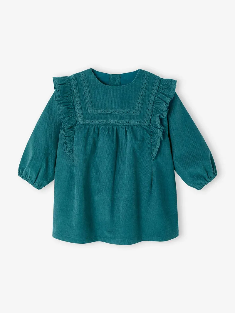 Vertbaudet Vertbaudet Baby Kleid aus Feincord pfauen, Pfauenblau, – Produktbild 1 von 3