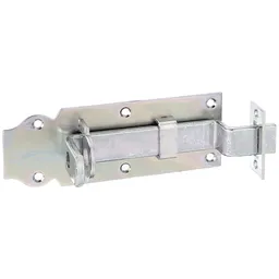 Alberts ALBERTS Schlossriegel, mit flachem Griff, gekröpft, mit Schließblech, disp., Platte LxB140x52mm – Produktbild 1 von 1