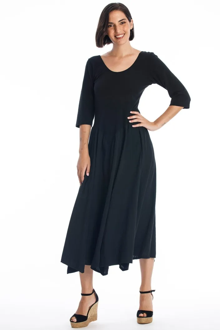 RAVENS VIEW IBIZA RAVENS VIEW IBIZA Damen vegan Midikleid Look Schwarz, Schwarz, – Produktbild 2 von 2