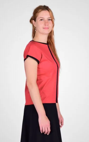 Mrs.Hippie Mrs.Hippie Bio-Blusentop „Gemma“, Rot, – Produktbild 4 von 4