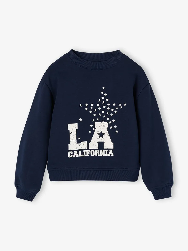 Vertbaudet Sport-Set aus Sweatshirt und Jogginghose LA California Mädchen, Marine, – Produktbild 2 von 4
