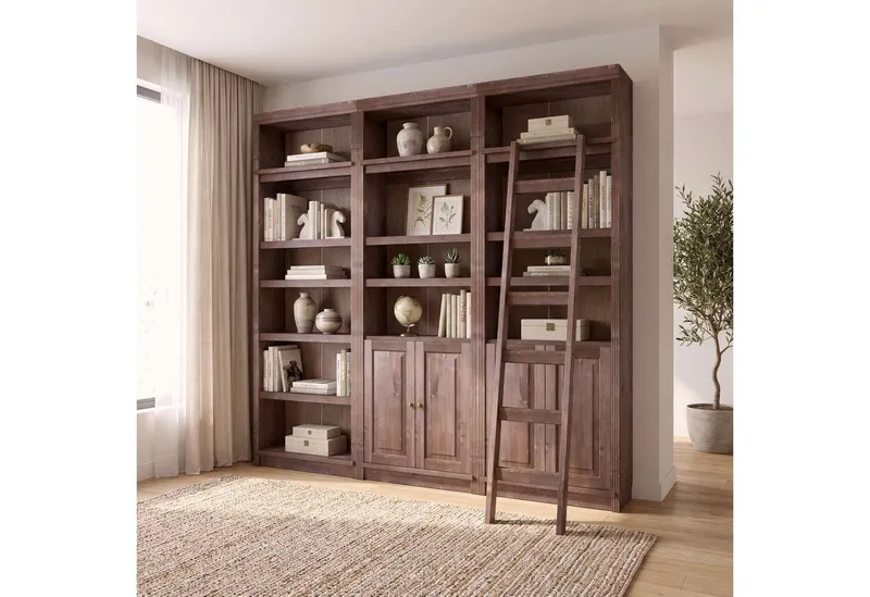 OTTO home Leiterregal Soeren Leiter B/T/H: 40/1,8/190 cm, massive Kiefer, FSC®-zertifiziert, passend für Regal Soeren Höhe 220 cm, funktionales Design, Braun, – Produktbild 2 von 4