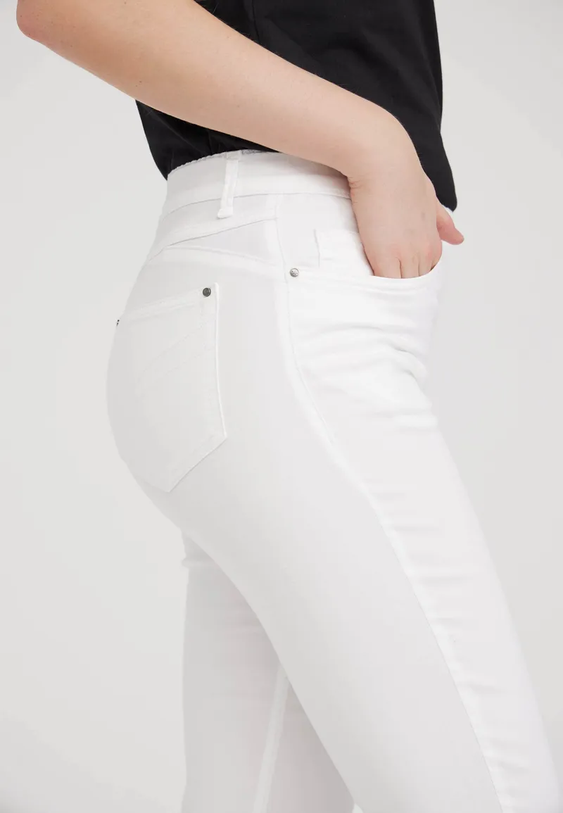 LAURIE LAURIE Damen vegan Hose Hannah Regular Crop Weiß, Weiß, – Produktbild 2 von 2