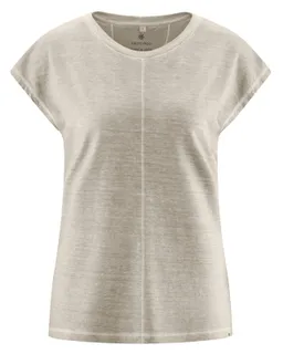 HempAge Hempage Damen vegan T-Shirt Mit Ziernähten Distel Beige – Produktbild 1 von 1