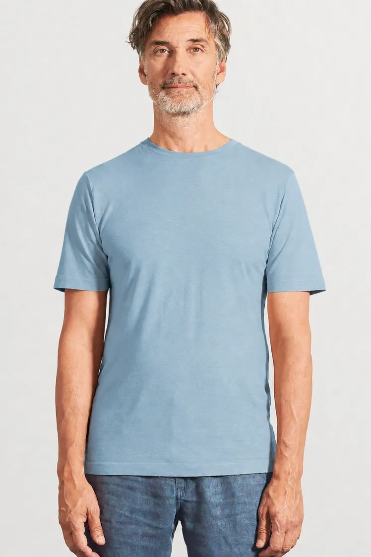 HempAge Hempage Herren vegan T-Shirt Slim Fit Wave Blau, Blau, – Produktbild 2 von 2