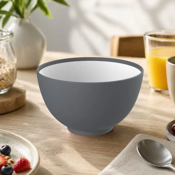 elasto elasto Müslischale aus Kunststoff, Schiefer/weiß, – Produktbild 3 von 4