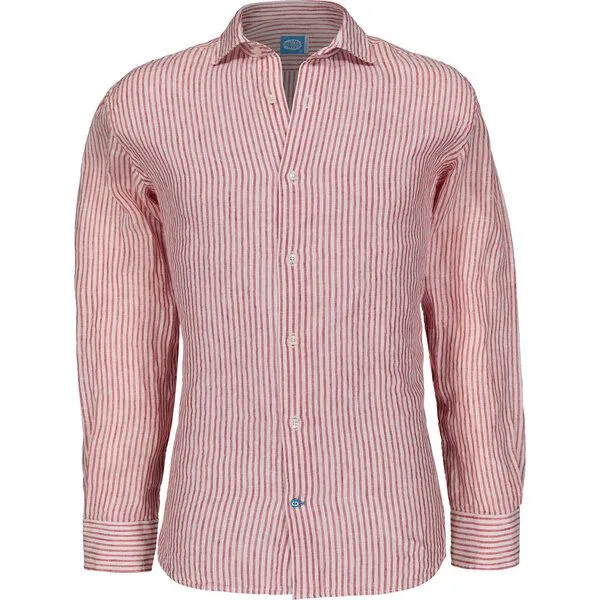 Panareha Panareha CORSICA Gestreiftes Leinen Hemd, Rot, – Produktbild 1 von 3