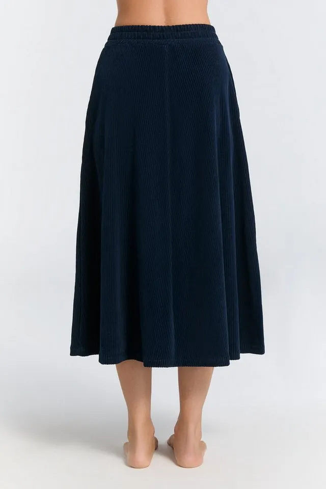 Leela Cotton Leela Cotton Cordrock Damen Cord Rock, Blau, – Produktbild 3 von 4