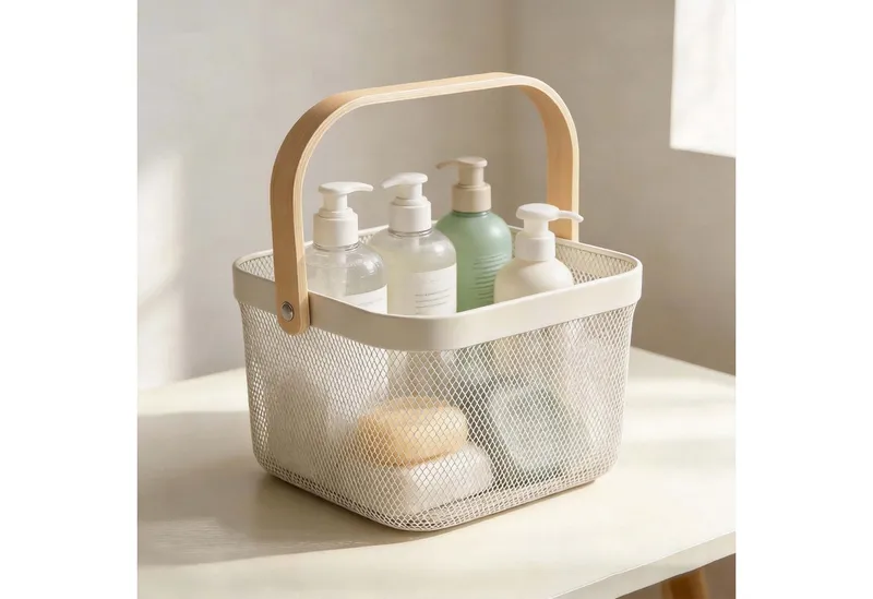 RELAXDAYS RELAXDAYS Aufbewahrungskorb Drahtkorb mit Henkel im 2er Set (Set, 2 St., 2er Set), Braun, – Produktbild 2 von 5