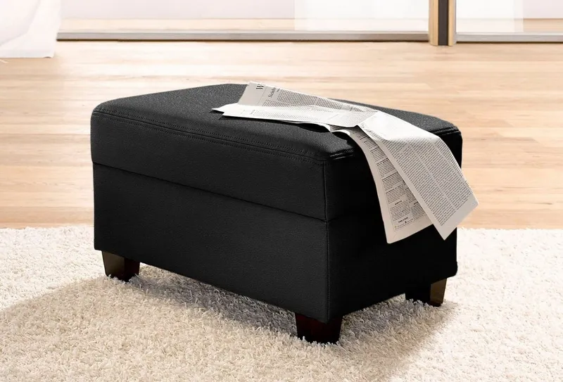 DOMO collection Hocker Norma perfekte Ergänzung, Hocker B/T 70/55cm, Schwarz, – Produktbild 3 von 5