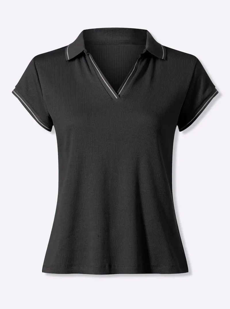 heine Poloshirt schwarz, Schwarz, – Produktbild 1 von 2