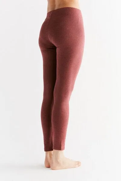 Leela Cotton Damen Leggings aus Bio-Baumwolle 1611"Leela Cotton", Kaffe-rostrot, – Produktbild 2 von 2