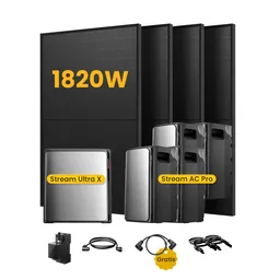 EcoFlow EcoFlow Stream Ultra X, All-in-One Speicher für Balkonkraftwerke, mit 4 x 455 Bifaziale Solarmodule, by Powerness - Stream Ultra X + 4 x Stream AC Pro | 11520Wh / Gratis Meter / Standardversand – Produktbild 1 von 1