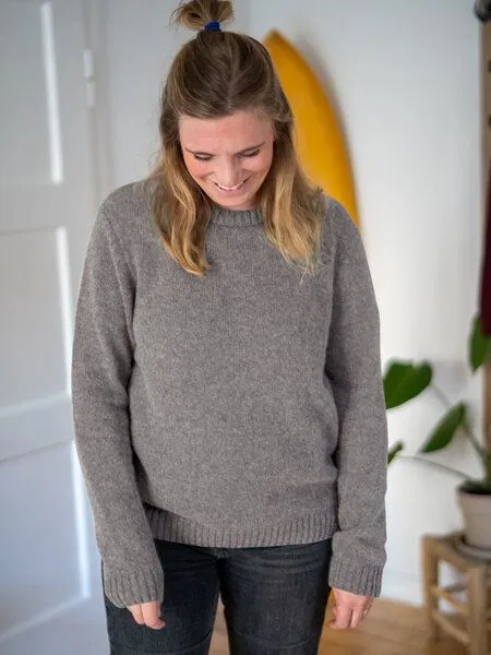 FUXBAU FUXBAU Frauen Merino Strickpullover, Braunmeliert, – Produktbild 2 von 4