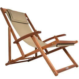 Casaria® Gartenliege Creme Akazienholz 94x60x94cm – Produktbild 1 von 1