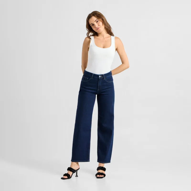 DAWN Damen Jeans ASH Barrel Leg Minimal Stretch DAWN Bio-Baumwolle, Dark blue, – Produktbild 1 von 5