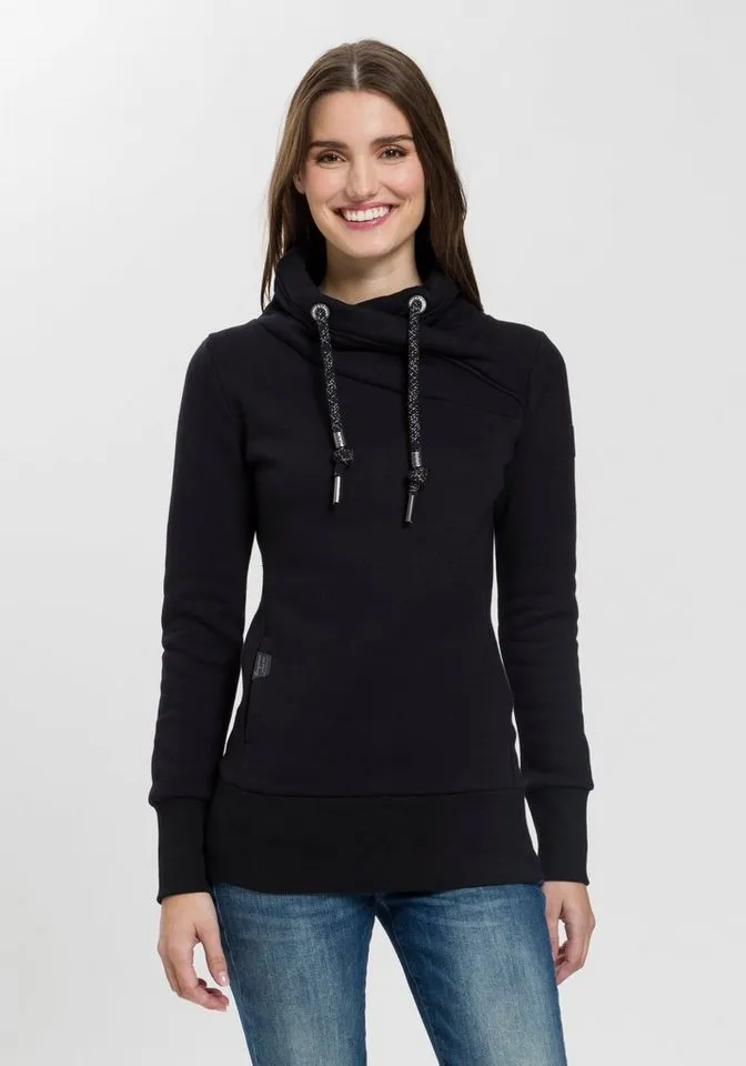 ragwear ragwear Sweater NESKA O mit asymetrischem Schalkragen, Schwarz, – Produktbild 2 von 4