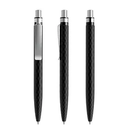 prodir prodir® Druckkugelschreiber QS01 PQS Push, blaue Mine, kohlschwarz/silber satiniert – Produktbild 1 von 1