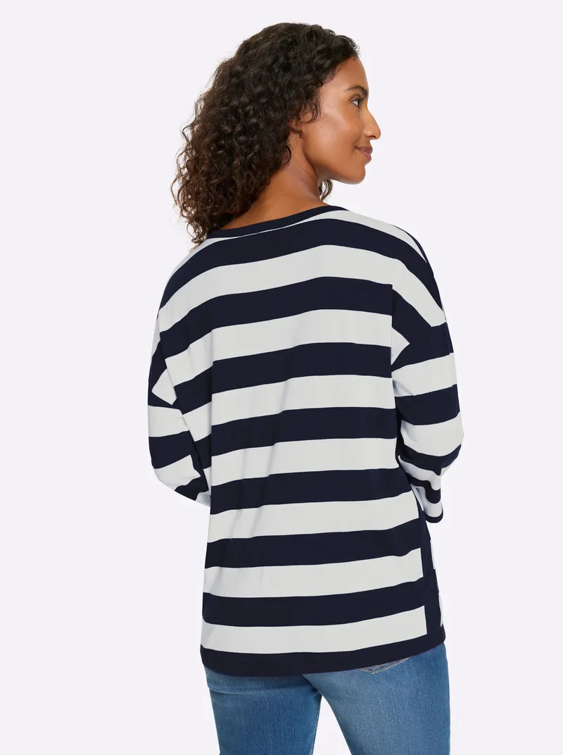 heine Ringelshirt marine-weiß-geringelt, Marine-weiß-geringelt, – Produktbild 2 von 2