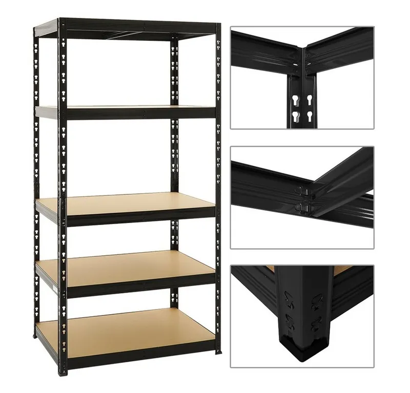PROREGAL® Schwerlastregal Robustes Lagerregal TIGER 220-180x90-180x40-60cm 5-6 Ebenen, Stabiles Garagenregal Kellerregal Lastenregal Lagerregal Steckregal, Schwarz, – Produktbild 4 von 5