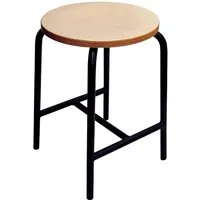 H-Strebe-Hocker mit Buchenholzsitzfläche, Höhe 550 mm – Produktbild 1 von 1
