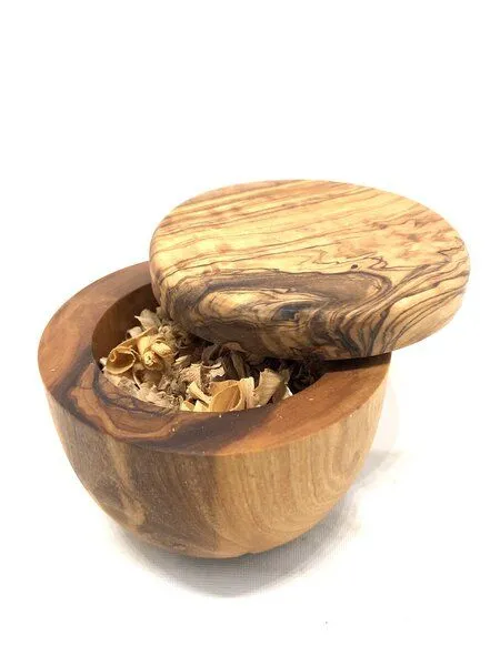 Olivenholz erleben Olivenholz erleben Duft-Dose aus Olivenholz mit Deckel – Produktbild 2 von 4
