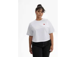 MELA MELA Bio-Damen-T-Shirt "JOSHNA" mit Ping-Pong-Stickerei, weiß, cropped, Gr. M – Produktbild 1 von 1