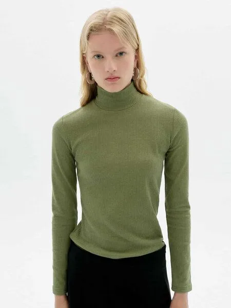 thinking mu thinking mu Damen Longsleeve - Hemp Aine Top, Light eucaliptus (grün), – Produktbild 1 von 3