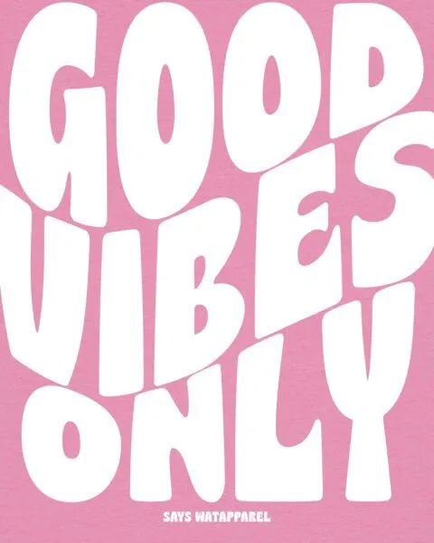 watapparel watapparel T-Shirt Frauen Good vibes only, Bubble pink, – Produktbild 3 von 3