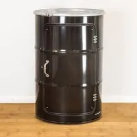 Lockengelöt Lockengelöt Der HiFi-Schrank aus einem Hamburger Ölfass, Schwarz (gepulvert), – Produktbild 2 von 3