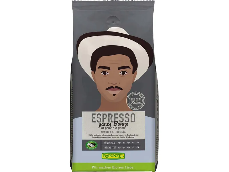 RAPUNZEL RAPUNZEL Bio-Espresso "Heldenkaffee" ganze Bohnen, 1 kg – Produktbild 1 von 2
