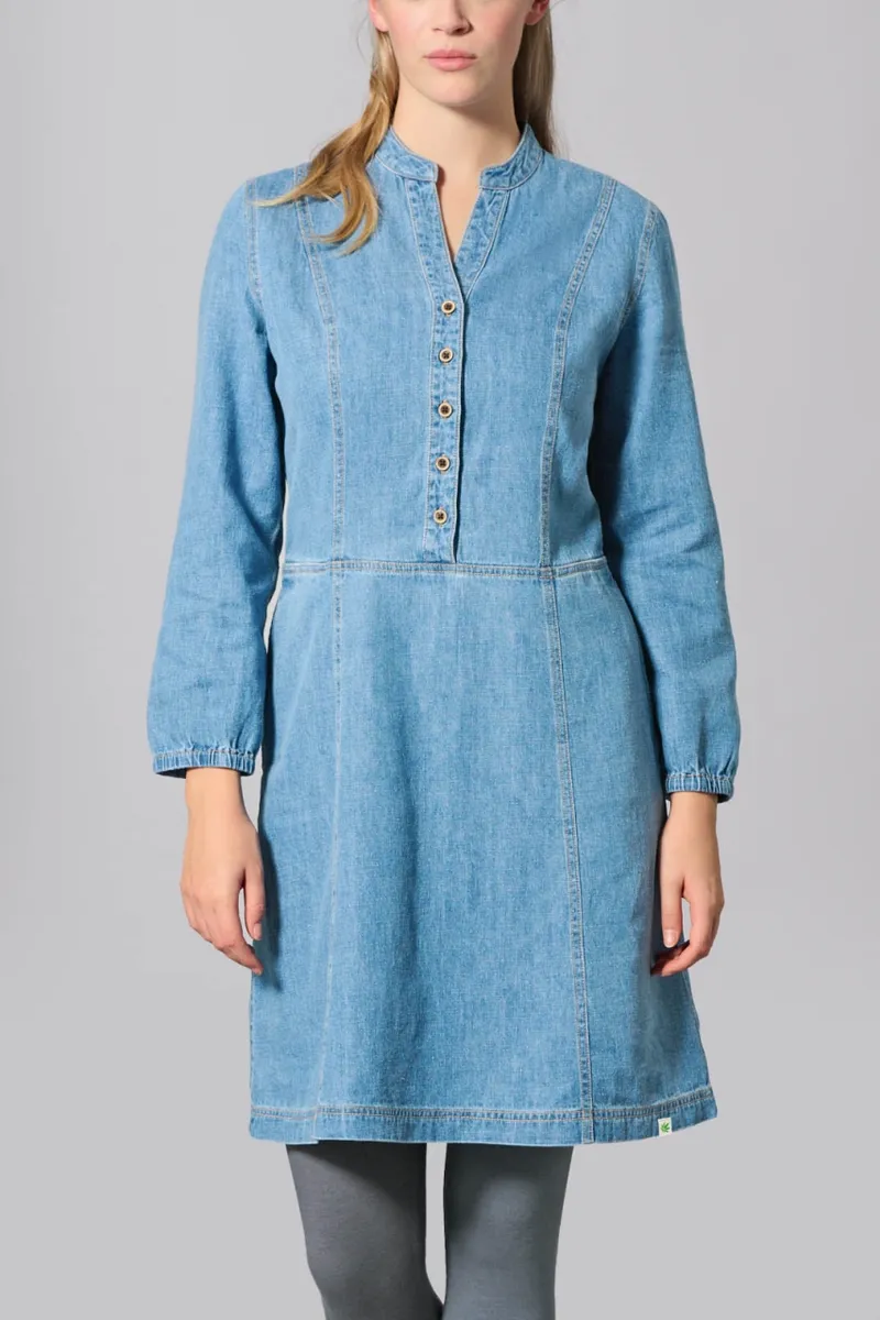 HempAge Hempage Damen vegan Jeanskleid Uniblue, Blau, – Produktbild 2 von 2
