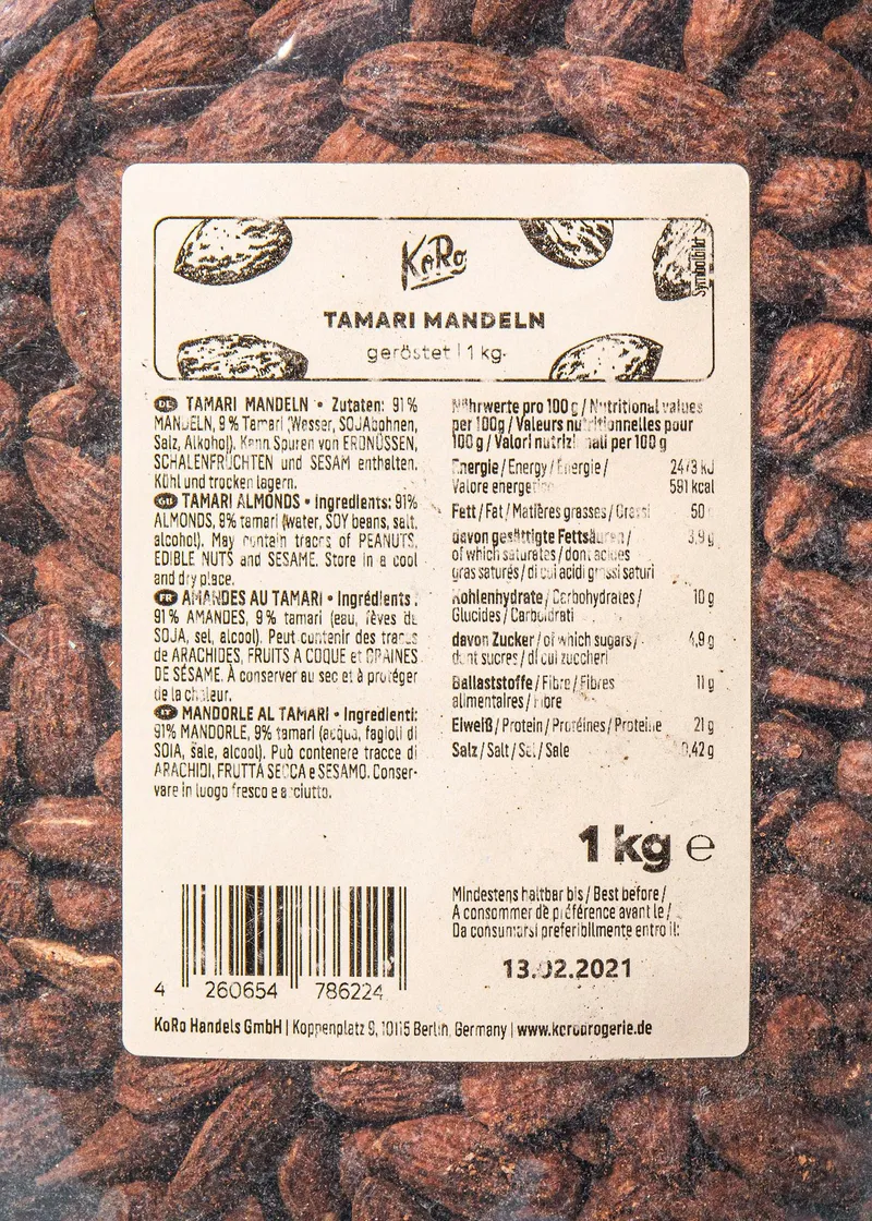 KoRo Tamari Mandeln 1 kg – Produktbild 3 von 5