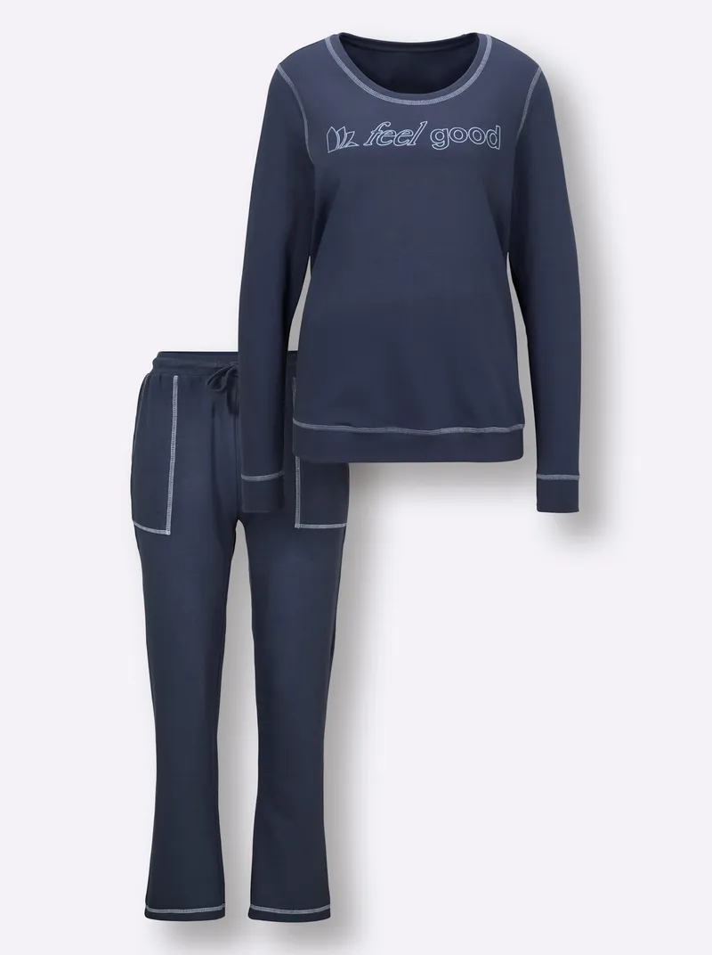 feel good Hausanzug, Rauchblau-eisblau, – Produktbild 2 von 2