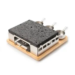 Susable Susable PFAS-Frei Raclette Lava Stein Tisch Grillset 3 Soßen-Töpfe – Produktbild 1 von 1