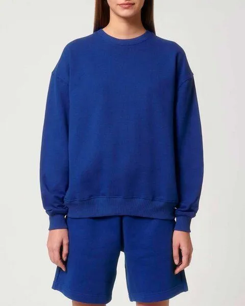 YTWOO YTWOO Oversized Sweatshirt aus reiner Bio-Baumwolle, Dry Handfeel, Arbeitsblau, – Produktbild 3 von 4
