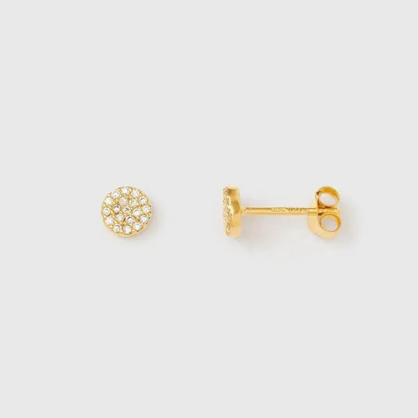 fejn jewelry fejn jewelry Ohrstecker 'pavé disc' - mit Zirkonia, Gold, – Produktbild 1 von 2
