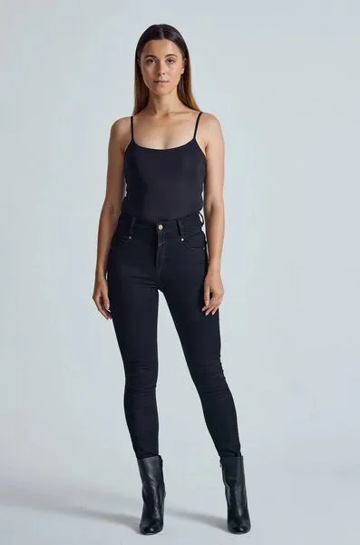 Flax and Loom Flax and Loom High Waist Skinny Jeans Modell: Nina, Ebony (schwarz), – Produktbild 1 von 4