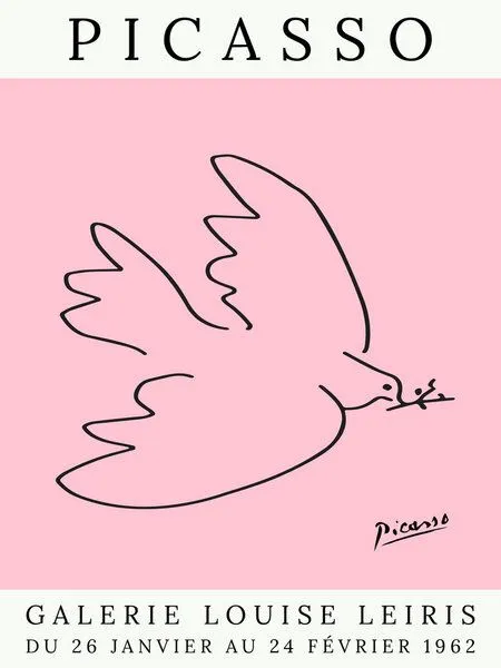 Photocircle Photocircle Poster / Leinwandbild - Picasso Taube – rosa – Produktbild 1 von 4