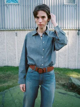 Nudie Jeans Nudie Jeans Daisy Chambray Western Shirt Blue, Bluse für Damen aus GOTS zertifizierter Bio-Baumwolle – Produktbild 1 von 1