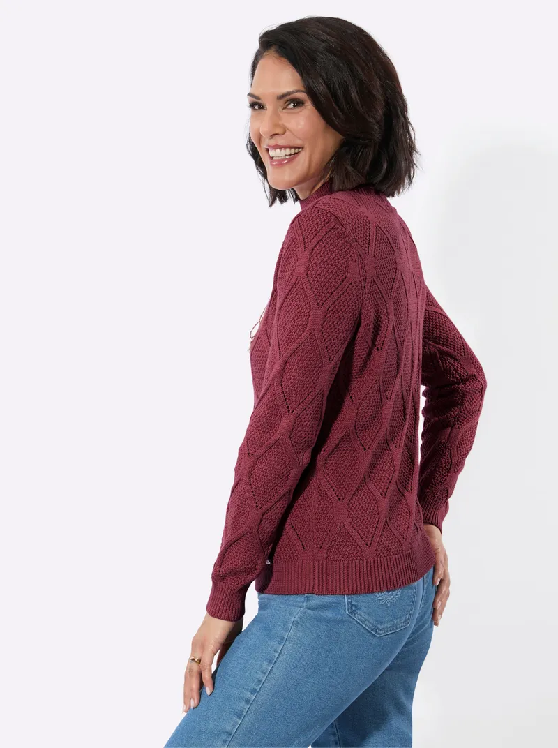 Witt Stehkragenpullover dunkelrot, Dunkelrot, – Produktbild 2 von 2