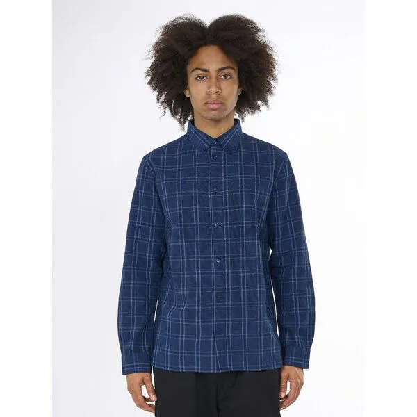 KnowledgeCotton Apparel KnowledgeCotton Apparel Kariertes Hemd aus Bio-Baumwolle und Bio-Leinen, Blau (navy check), – Produktbild 1 von 4