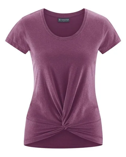 HempAge HempAge Damen Yoga T-Shirt Hanf/Bio-Baumwolle, Purple, – Produktbild 1 von 5