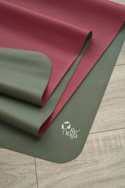 ReYoga ReYoga element RIDE 2mm - faltbare Reiseyogamatte aus 100% Naturkautschuk, Gentle roots (dunkelrot/grün), – Produktbild 2 von 2