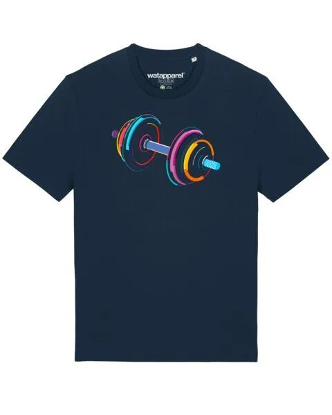 watapparel watapparel T-Shirt Unisex 80s Hantel, French navy, – Produktbild 1 von 3