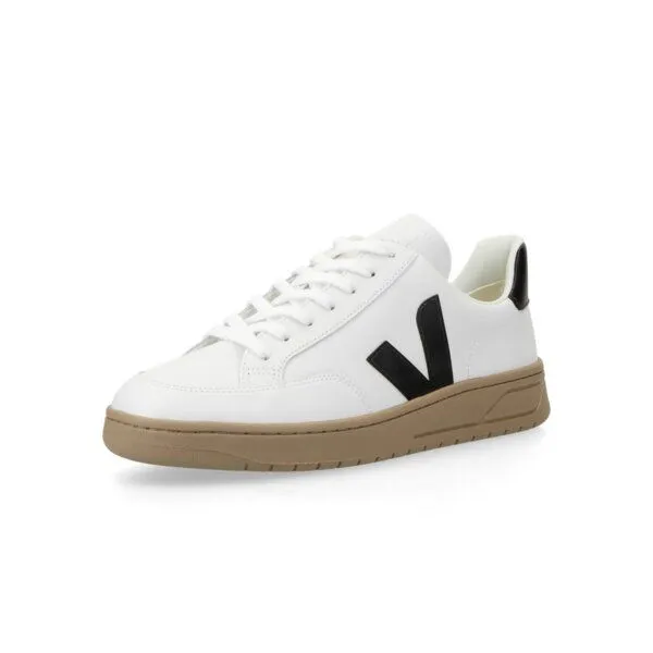 Veja Veja Sneaker Unisex - V-12 Leather, Extra white/black/dune(weiß), – Produktbild 2 von 4