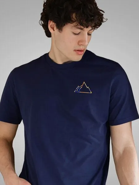Kultgut Kultgut Artdesign - Biofair - Vegan Klassik Shirt /Little Faded Mountain, Dunkelblau, – Produktbild 2 von 4
