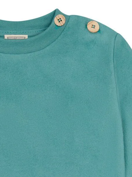 loud + proud loud + proud Babys & Kinder Fleece-Sweatshirt, GOTS-zertifiziert, Oregano(grün), – Produktbild 1 von 2