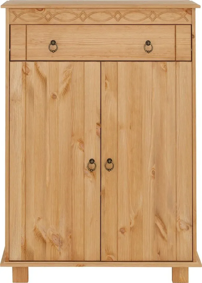 OTTO home Kommode Indra, Sideboard (B/T/H: 74/35/100 cm), aus massiver Kiefer, FSC®-zertifiziert, MADE in EU, Beige, – Produktbild 5 von 5