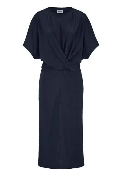 hessnatur hessnatur Jersey Kleid Midi Oversize aus reiner Bio-Baumwolle, Marine, – Produktbild 3 von 4